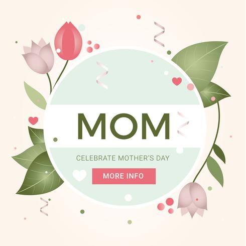 Vector Mother's Day Greeting Card