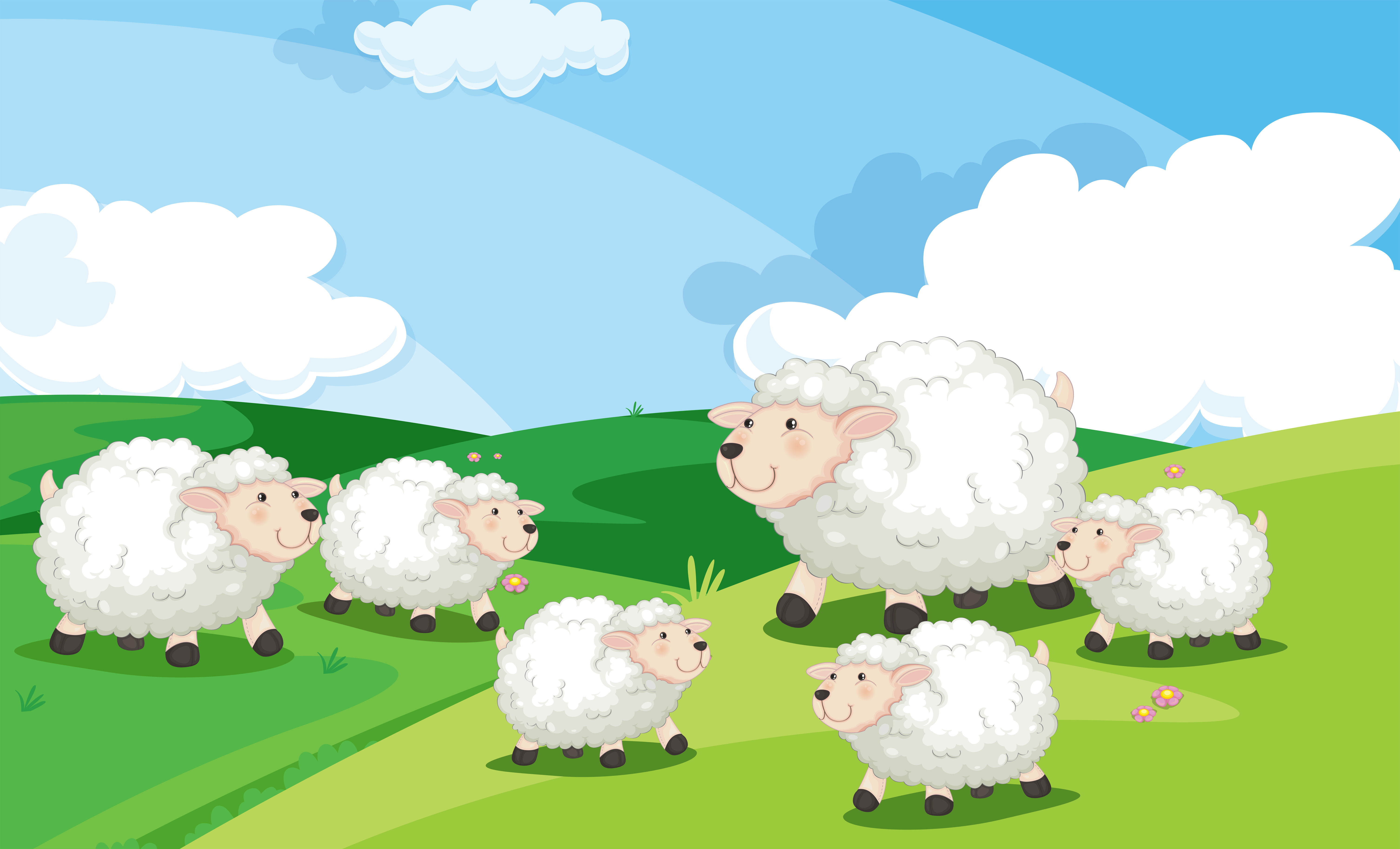 Herd Of Sheep Animated