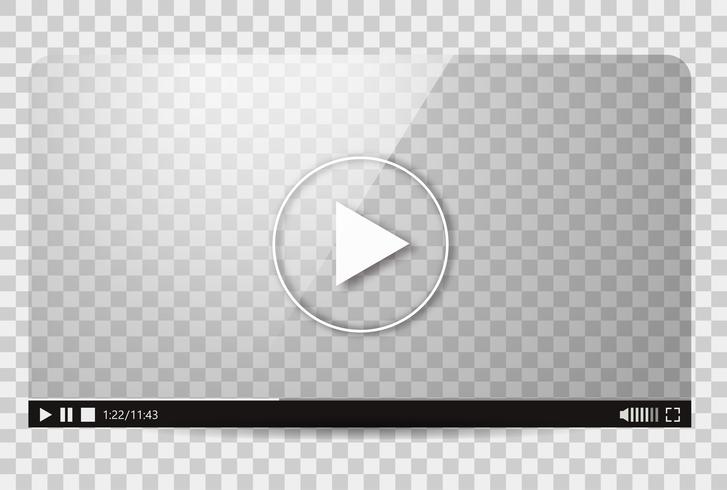 Diseño del reproductor de video. Interfaz de la barra de juegos multimedia de películas. Vector ilustración plana