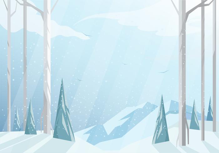 Vector ilustración paisaje de invierno