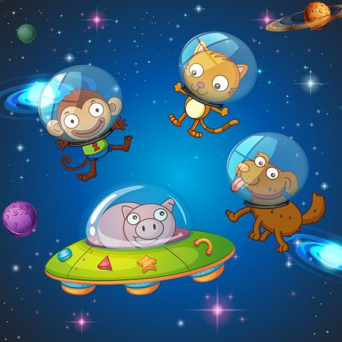 Animals exploring the space vector