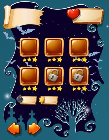 Plantilla de juego con tema de halloween vector