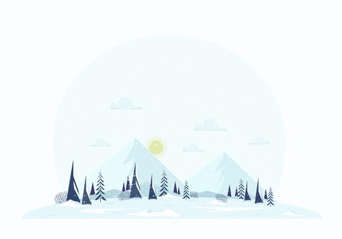 Vector ilustración paisaje de invierno