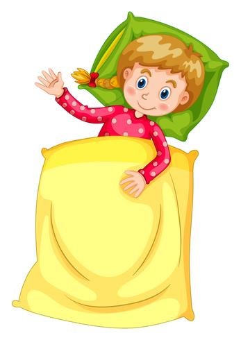 Cute girl in bed vector