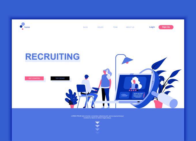 Modern flat web page design template concept of Recruiting  vector