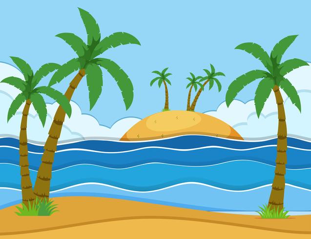 A beautiful summer scene vector