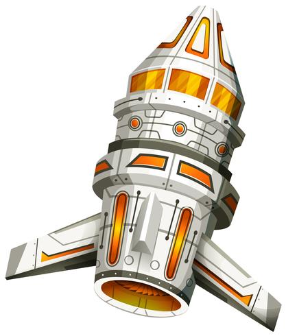 Spaceship with wings on white background vector