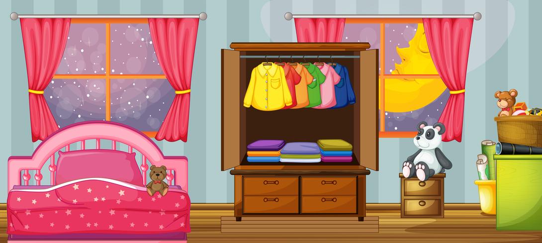 A child bedroom template vector