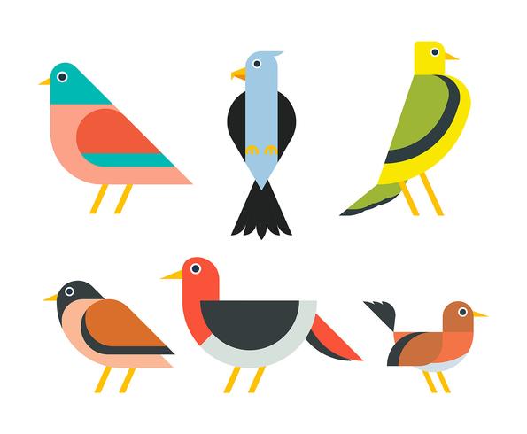 Conjunto de imágenes de aves vector