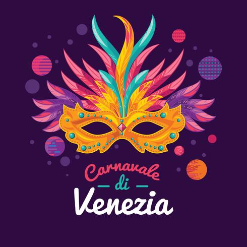  illustrations of Venetian Painted Carnival Facial Masks for a Party Decorated vector