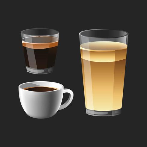 Conjunto de imágenes de menús de café realistas vector