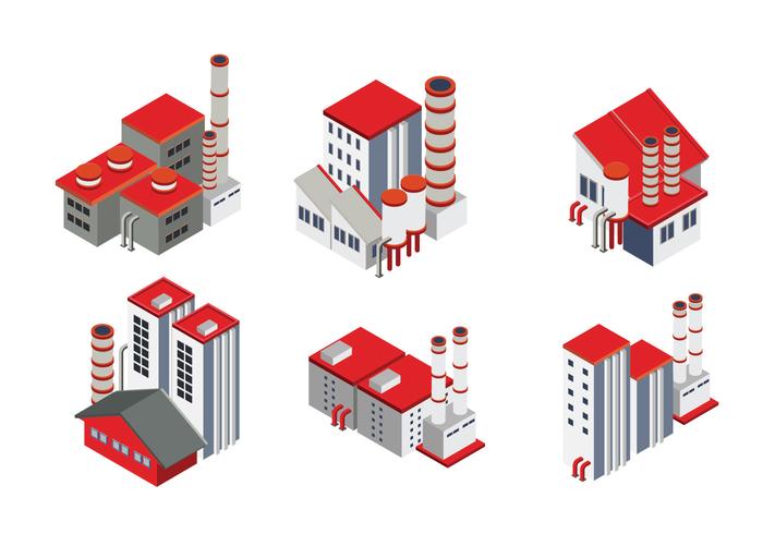 Modern Isometric Industrial Factory and Warehouse Logistic Building vector