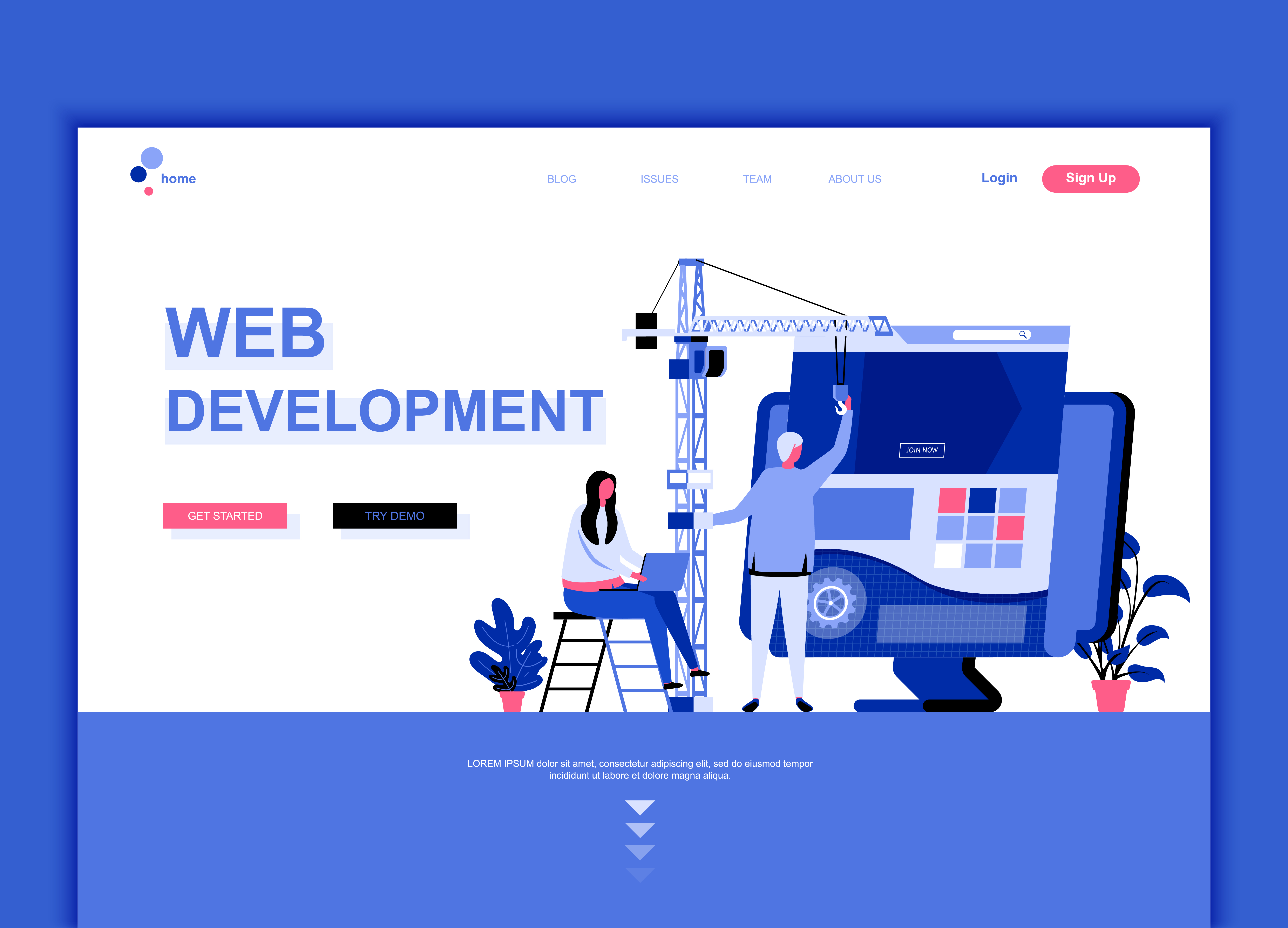 Download Modern flat web page design template concept of Web ...