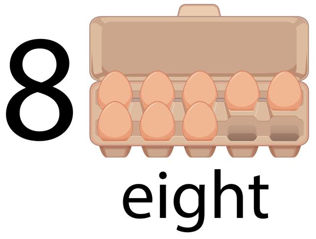 Eight egg in carton vector