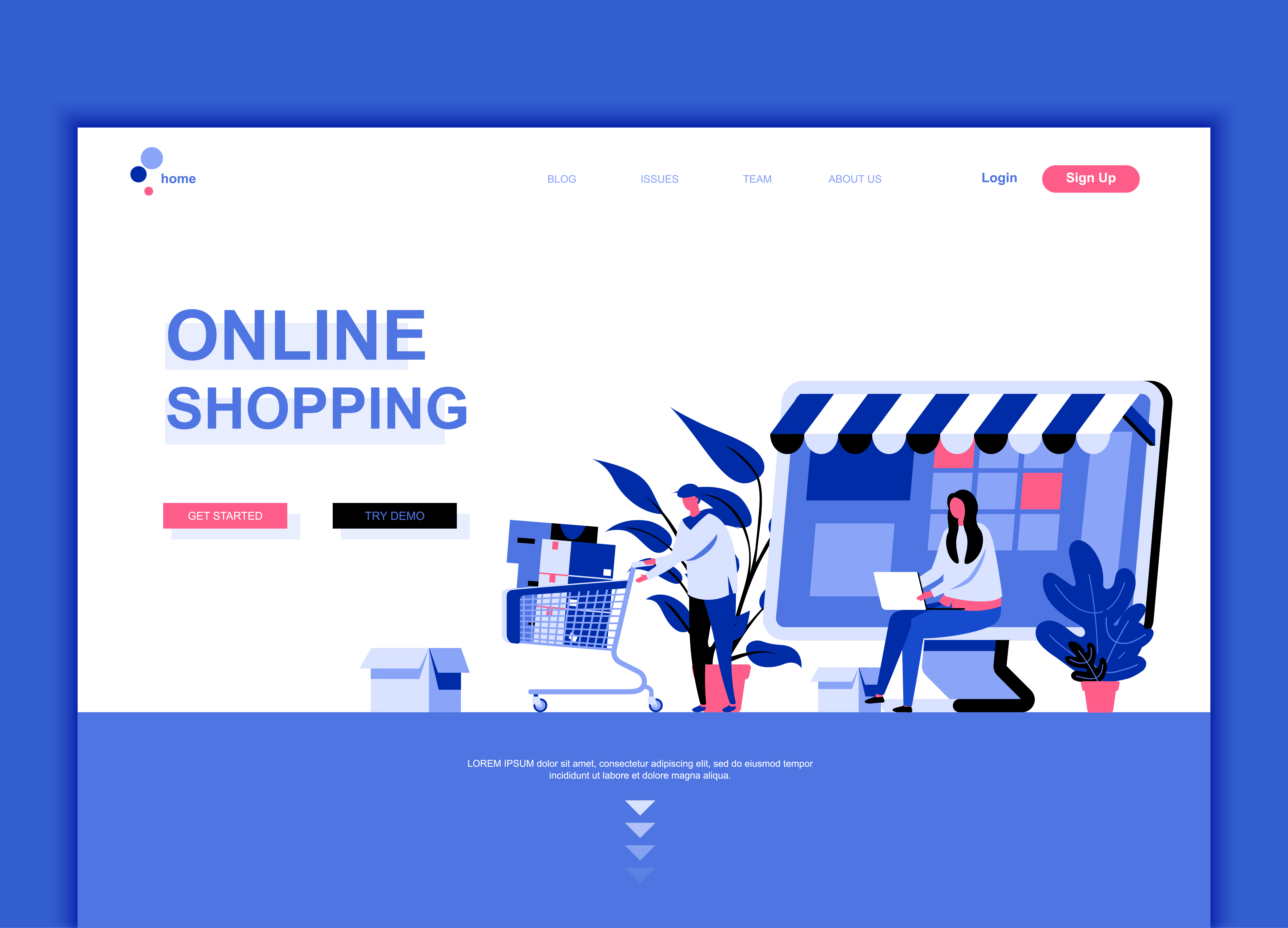 Online Shopping Website Design Landing Page Template Of Online Shopping 