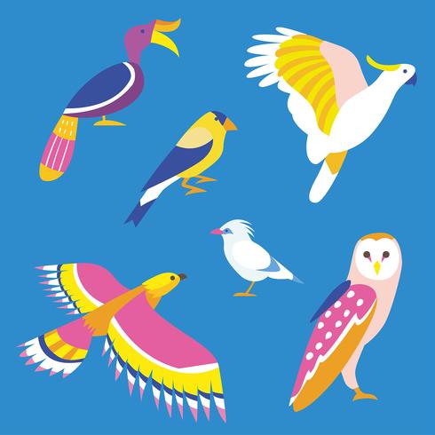 Various Bird Cliparts Set Vector