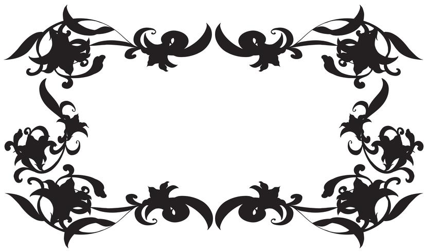 Download Frame template with silhouette flowers - Download Free ...