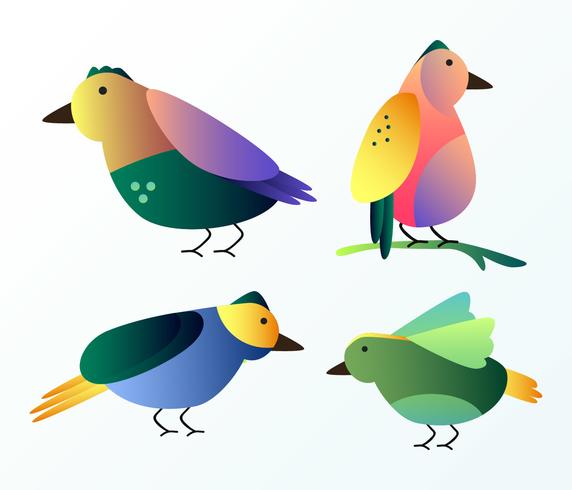 Gradient Birds Clip Art  Vector