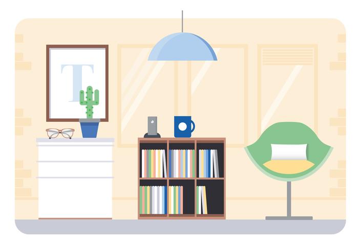 Ilustración de vector diseñador habitación