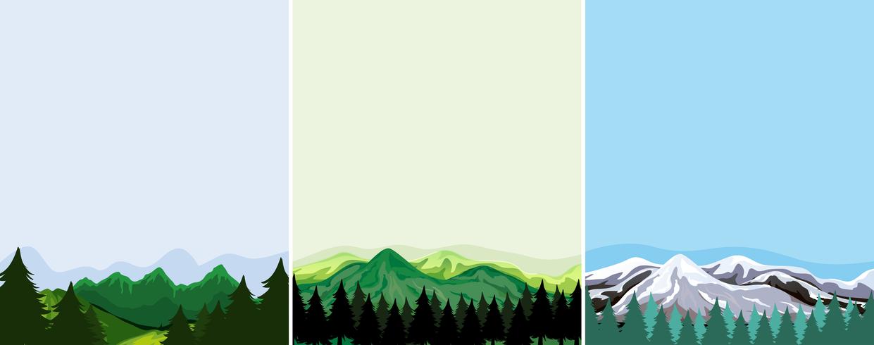 Un conjunto de plantillas de montaña. vector