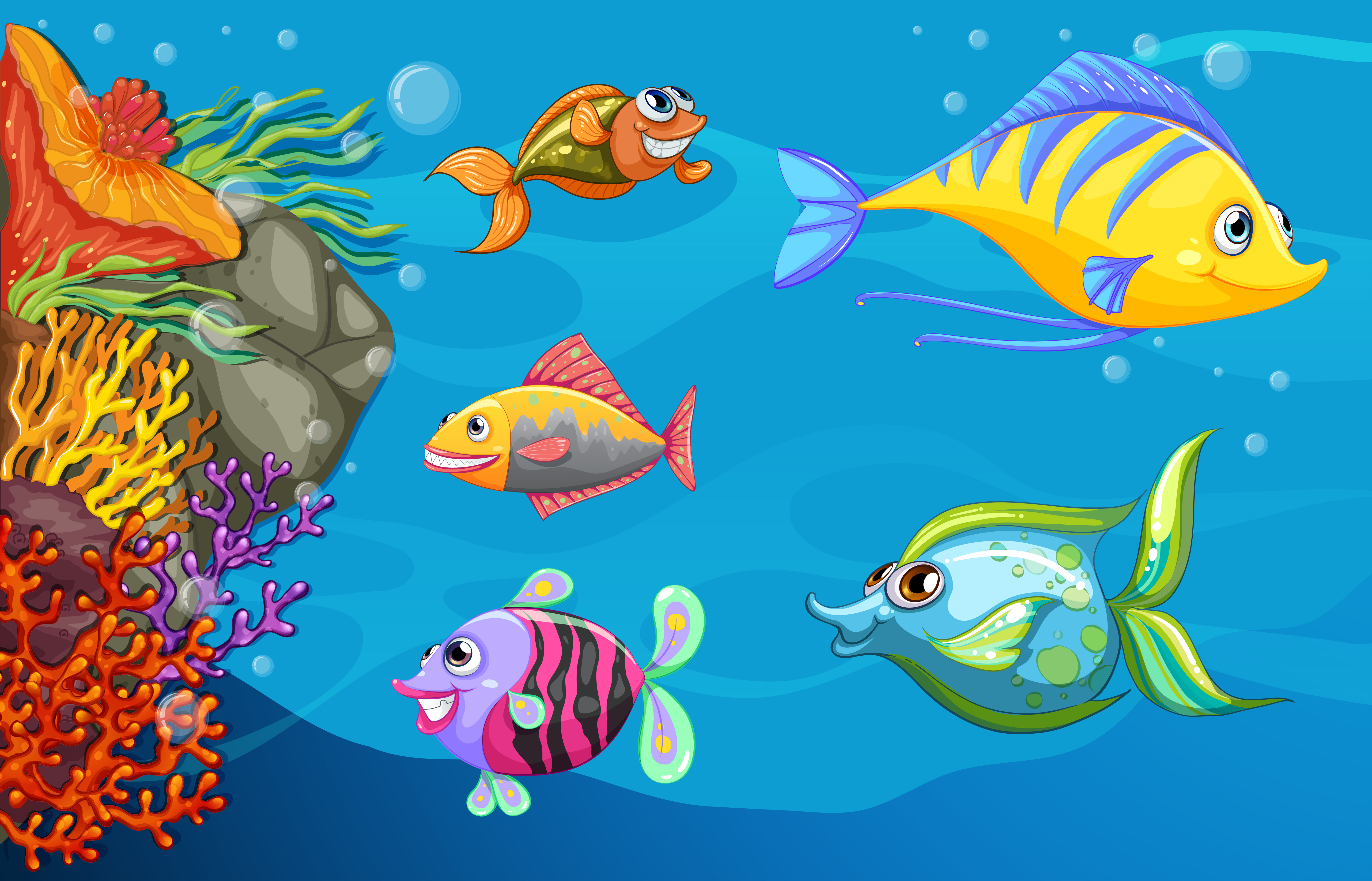 A school of fish under the sea 360357 Vector Art at Vecteezy