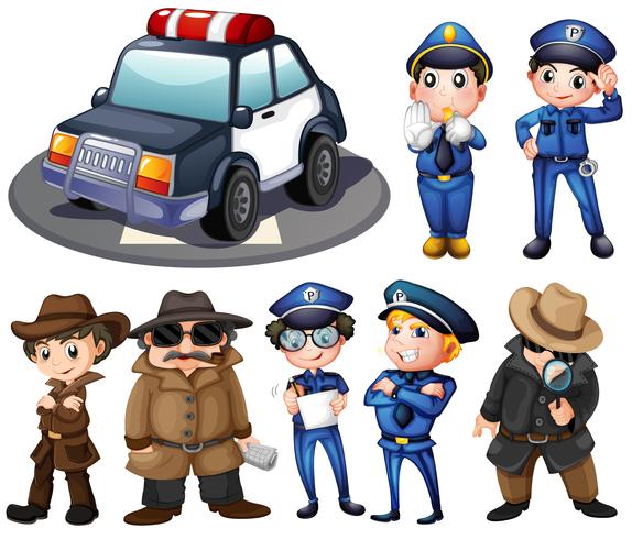 Policia y detectives vector