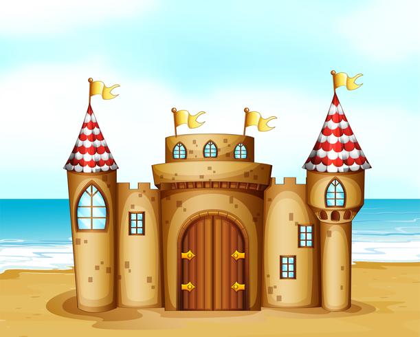 A castle at the beach vector