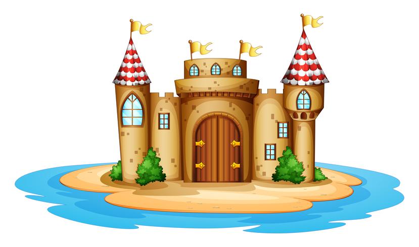 A castle in the island vector