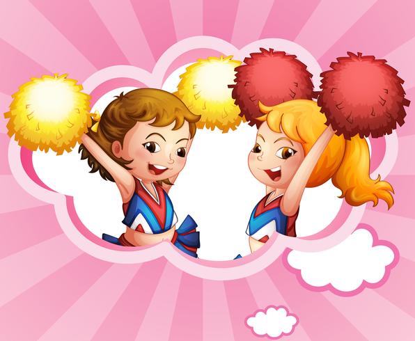 Two smiling cheerdancers vector