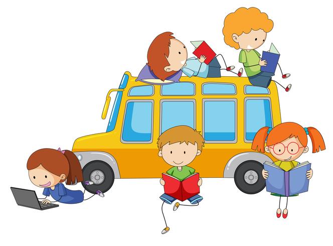 Isolated kids learning on white background vector