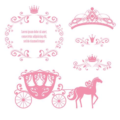  vintage royalty frame with crown vector