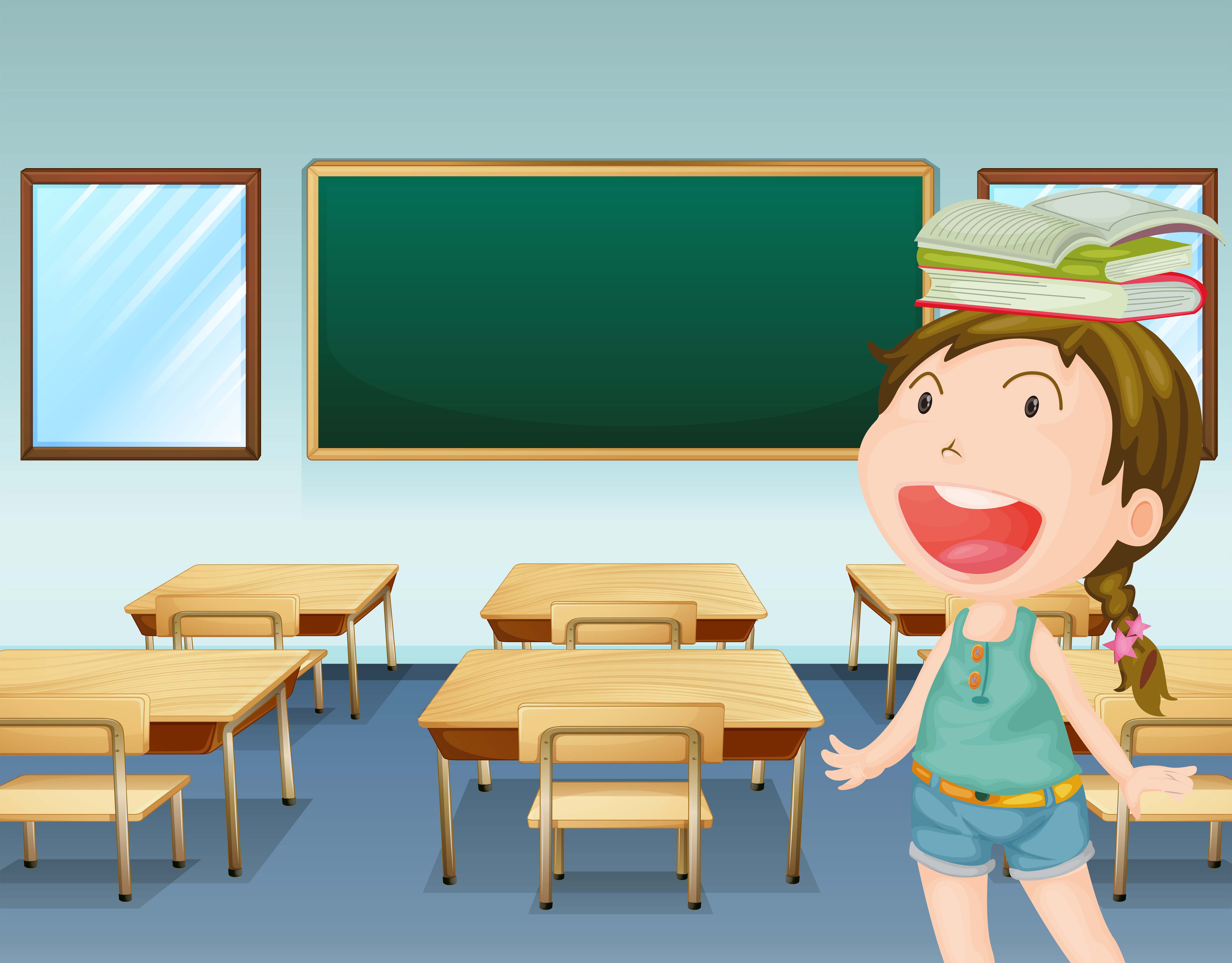 A young girl inside a classroom 360676 Download Free Vectors Clipart Graphics & Vector Art