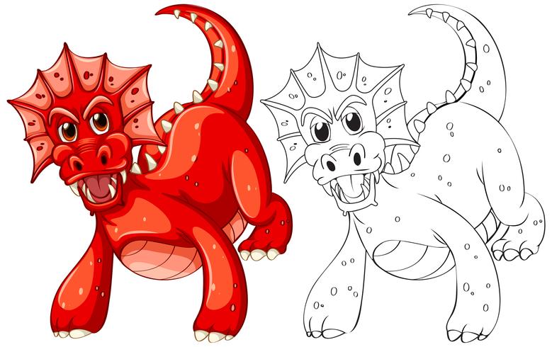 Animal outline for dragon vector