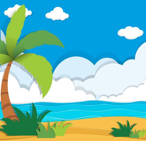 Scene with blue ocean at daytime vector