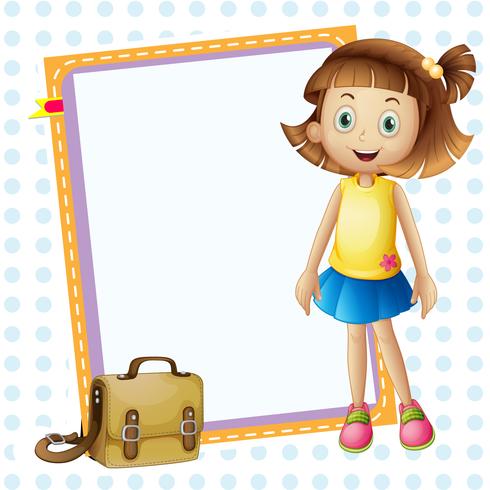 a girl and board with bag vector