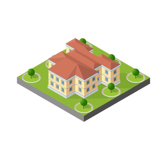 Computer internet icon isometric 3D landscape of vector