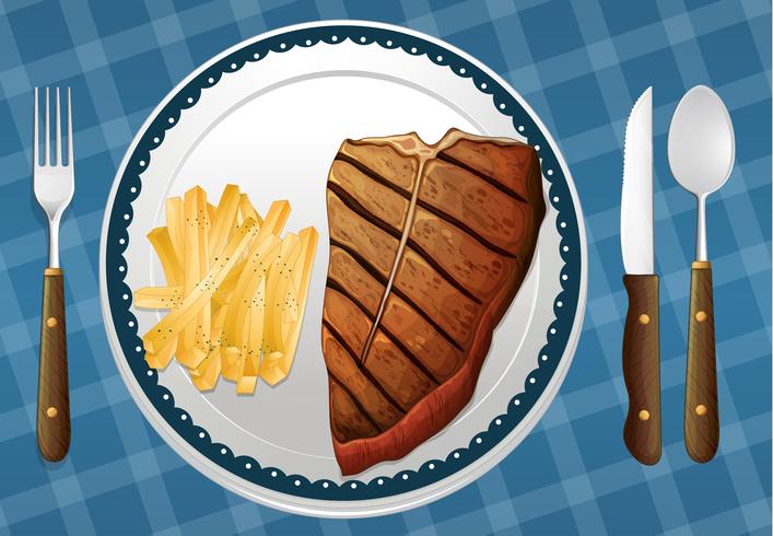 Steak and fries vector