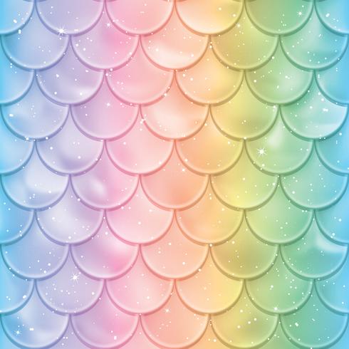 Fish scales pattern. Mermaid tail texture in spectrum colors vector