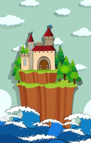 Castle on the island vector