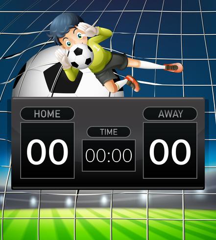 A goalkeeper scoreboard template vector