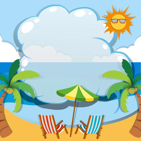 Border design with summer theme vector