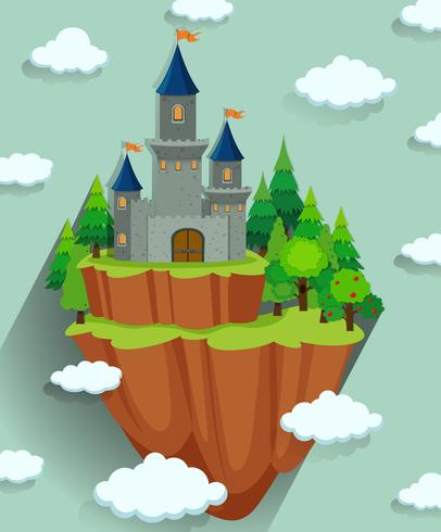 Torre del castillo en el bosque vector