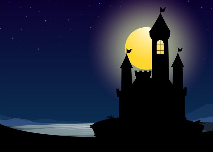 Silhouette castle vector