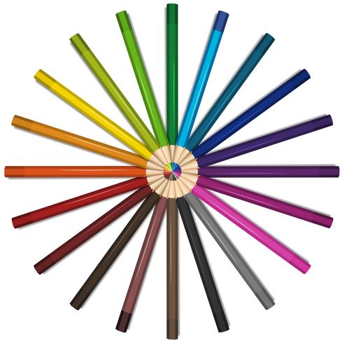 Color pencils in circle vector