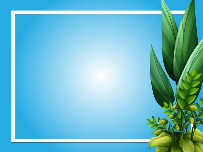 Frame template with green leaves vector