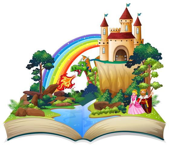 A fairy tale open book vector