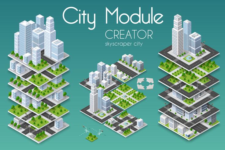 Creador de modulos de ciudad vector