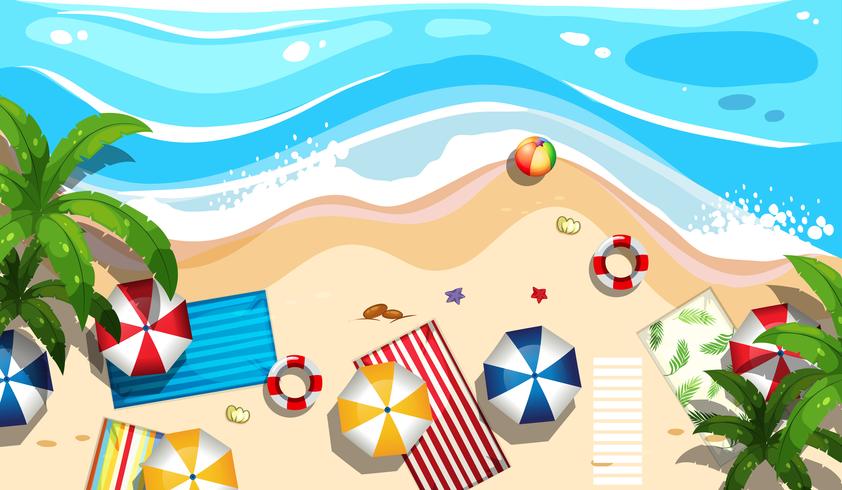 Summer beach aerial view vector