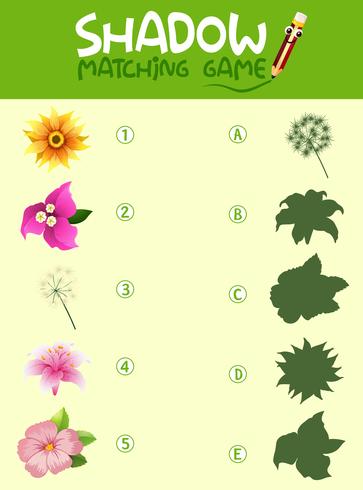 Plantilla de juego de sombras de flores vector