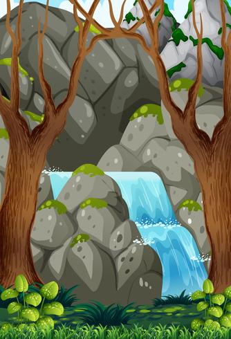 Nature water in forest vector